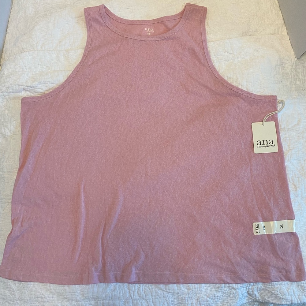 a.n.a. Women’s Pink knit Round Neck Sleeveless Tank Top Shirt XXL NWT